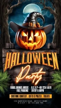 Halloween Party Flyer – Jack-o’-lantern Costume Contest Invitation Instagram Story template