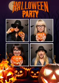 Halloween Party Fun with Pumpkins A4 template