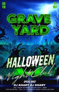 Halloween Party Half Page Wide template