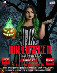 halloween party halloween club party halloween flyer Ulotka (US Letter) template