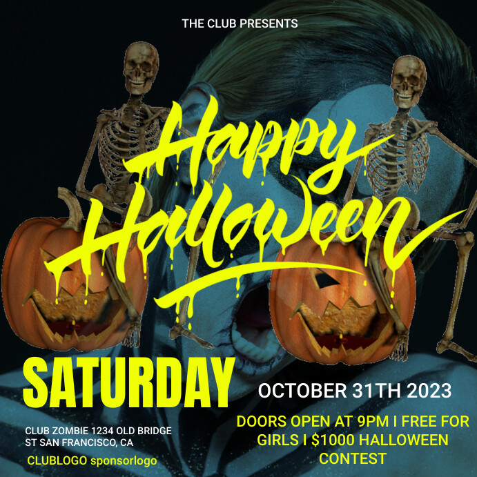 Halloween party/Halloween night/Halloween pos Template | PosterMyWall