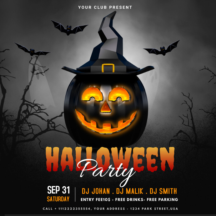 Plantilla de Halloween Party Instagram post | PosterMyWall