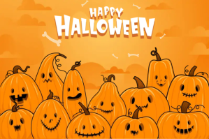 Halloween party invitation background Etiqueta template