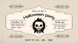 Halloween party invitation card templates Digital Display (16:9)