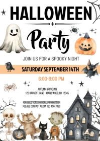 Halloween Party Invitation A6 template
