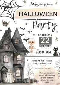 Halloween Party Invitation A6 template