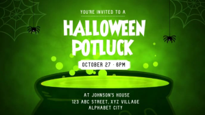 Groen Halloween Potluck Video copertina Facebook Template