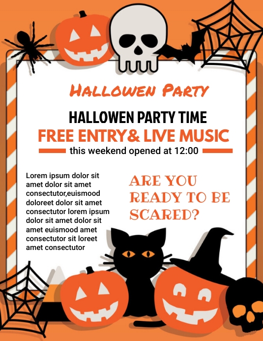 Halloween party invitation flyer,scare poster template