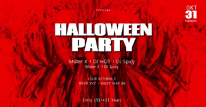 Красный Halloween Party Facebook Event Cover Template