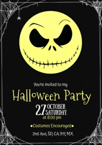 Halloween party invitation jack A4 template