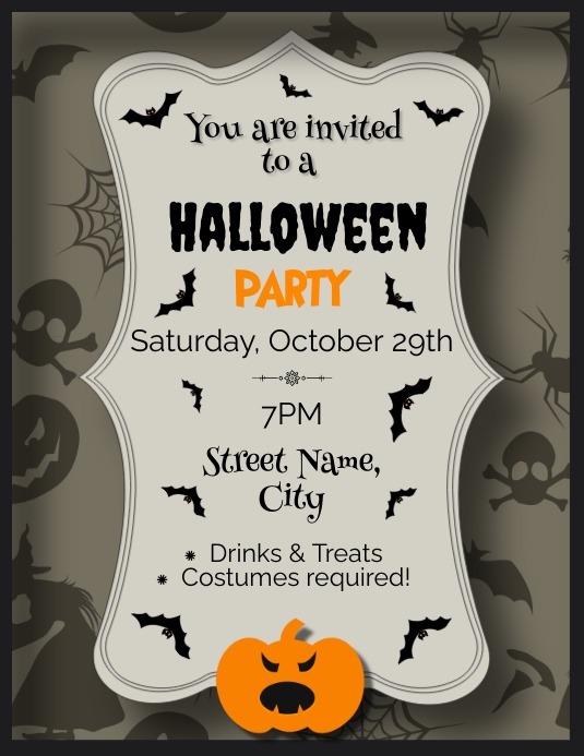 Halloween Party Invitation Printable Template | PosterMyWall Halloween Party Invitation Printable Template | PosterMyWall