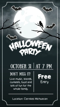 Halloween party invitation publicidad banner Pantalla Digital (9:16) template