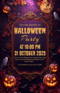 Halloween Party Invitation Template 2025. Tabloid
