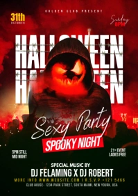 Halloween Party Invitations A1 template