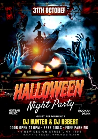 Halloween Party Invitations A1 template
