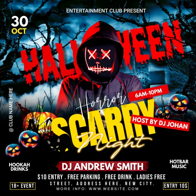 Halloween Party Invitations Instagram Post template