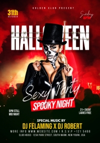 Halloween Party Invitations A4 template