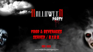 Schwarz Halloween Party Invitation Ekran reklamowy Template