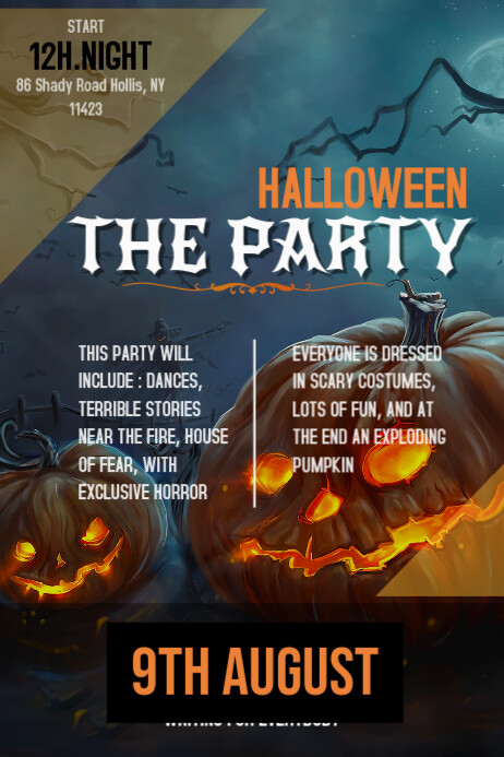 Halloween Party Invite Poster Template Postermywall