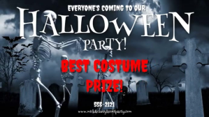 Black Halloween Party Invitation Ekran reklamowy Template