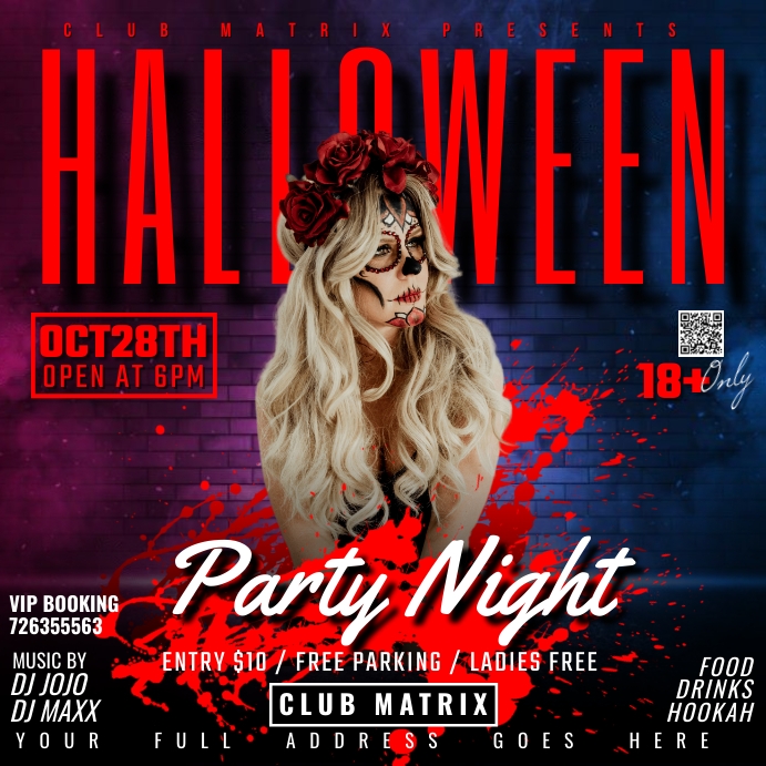Halloween party night Instagram Plasing template