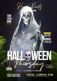 Halloween Party Poster Ad A4 template