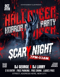 Black Halloween Club Night Poster/Wallboard Template