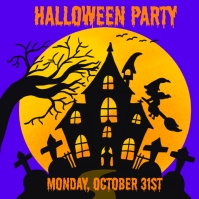 Black Halloween Party Instagram Post Template