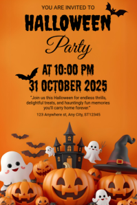 Naranja Halloween Party Poster Template