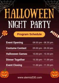Halloween Party Program Schedule A4 template