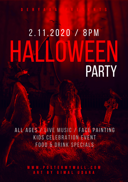 Halloween Party Red Flyer Template Postermywall