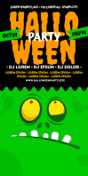 Grøn Halloween Party ป้ายโรลอัป 3' × 6' Template