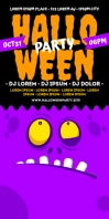 HALLOWEEN PARTY ROLL UP Роллерный баннер 3' × 6' template