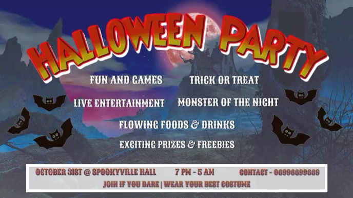 Halloween Party Schedule and Activity Poster Template | PosterMyWall