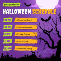 Halloween Party Schedule โพสต์บน Instagram template