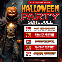 Halloween Party Schedule โพสต์บน Instagram template