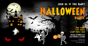 Sort Halloween Party Okładka wydarzenia na Facebooku Template
