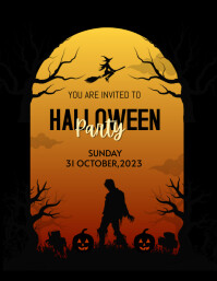 Red and Black Modern Halloween Party Flyer Template | PosterMyWall