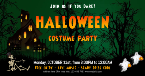 Green Halloween Costume Party Okładka wydarzenia na Facebooku Template