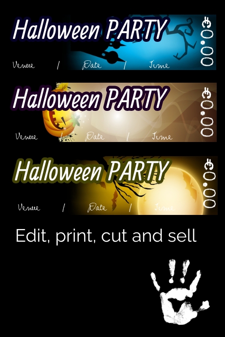 Halloween party Tickets Плакат template