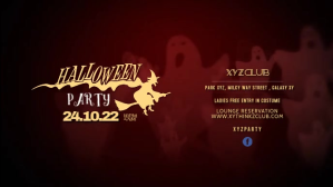 Sort Halloween Party Film w tle na Facebooka Template