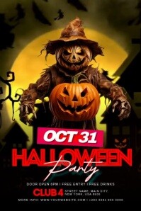 Black Halloween Party Poster Template
