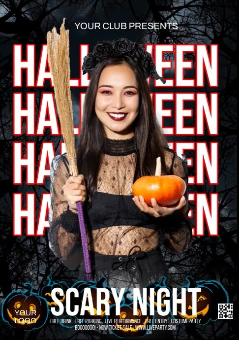 Halloween Party Video A4 template