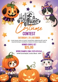 Halloween Pet Costume Contest A4 template