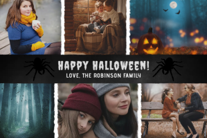 Halloween Photo Collage Card ป้าย template