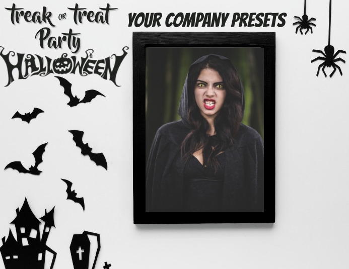 halloween photo frame Folder (US Letter) template