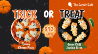 黑色 Halloween Food Specials Digital na Display Template - Page 1
