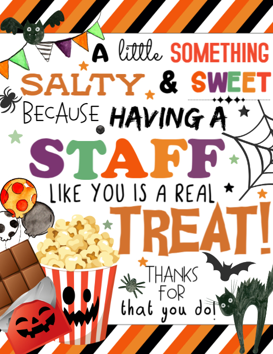 Halloween Popcorn Chocolate Thank You Sign Template | PosterMyWall