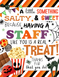 Halloween Popcorn Chocolate Thank You Sign Flyer (US Letter) template