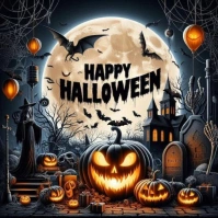 Halloween Poster Background Image With Happy โลโก้ template